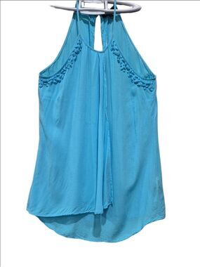 le chateau Aqua Blue  Beaded  Halter Top Tank